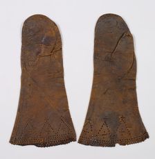 Mittens, British, early 17th century. Creator: Unknown