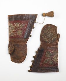 Mittens, Russian, late 17th century. Creator: Unknown