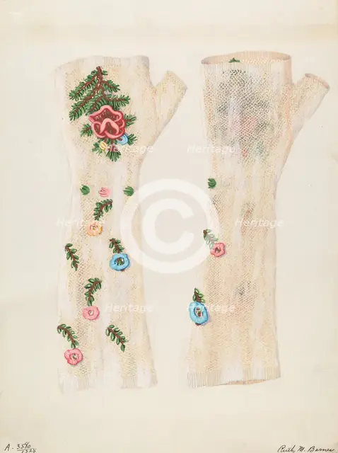 Mitts, c. 1937. Creator: Ruth M. Barnes.