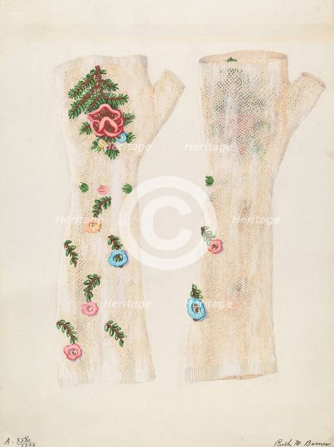 Mitts, c. 1937. Creator: Ruth M. Barnes.