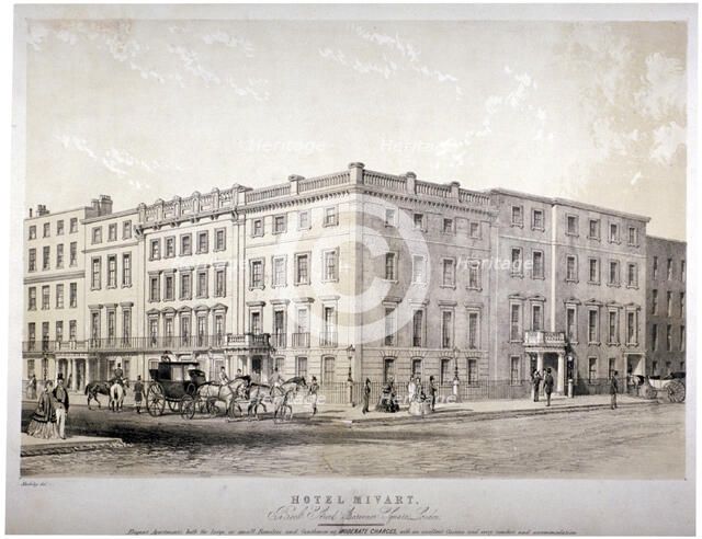 Mivart's Hotel, Brook Street, near Grosvenor Square, Westminster, London, c1850. Artist: Anon
