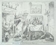Mixing a recipe for corns 1835. Artist: George Cruikshank
