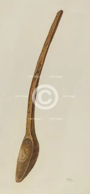 Mixing Spoon, c. 1941. Creator: John Lindermayer.