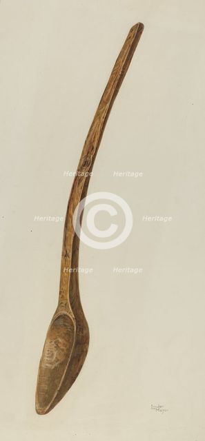 Mixing Spoon, c. 1941. Creator: John Lindermayer.