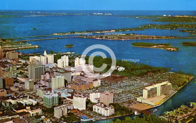 Miami skyline, Florida, USA, 1958. Artist: Unknown