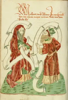 Micah and Habakkuk; Barlaam und Josaphat, 1469. Creators: Hans Schilling, Diebolt Lauber