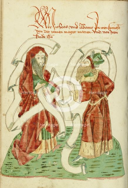 Micah and Habakkuk; Barlaam und Josaphat, 1469. Creators: Hans Schilling, Diebolt Lauber.