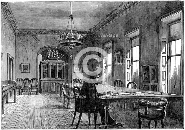 Michael Davitt in the committee room of the Land League, Upper Sackville Street, Dublin, 1891. Creator: Unknown.