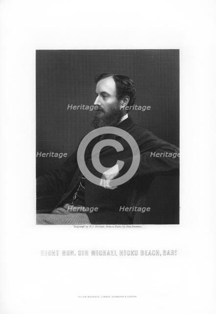 Michael Edward Hicks Beach, 1st Earl St Aldwyn, English statesman, 1881.Artist: George J Stodart