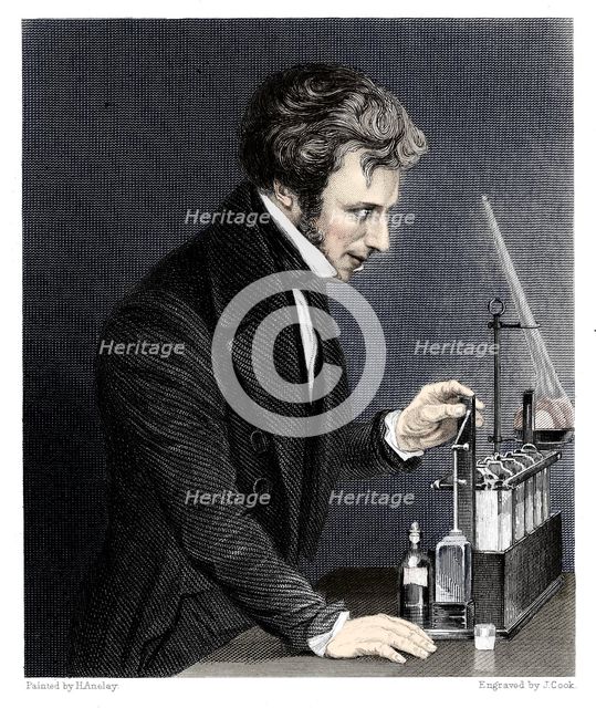 Michael Faraday, British chemist and physicist, c1845. Artist: J Cook.