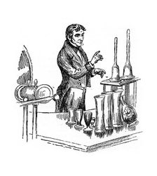 Michael Faraday lecturing at the Royal Institution, London, 1835 (20th century)