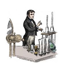 Michael Faraday lecturing at the Royal Institution, London, 1835 (20th century)