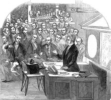 Michael Faraday lecturing on electricity and magnetism, Royal Institution, London, 1846