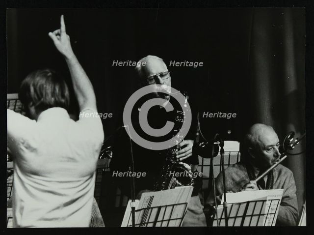Michael Garrick, Don Rendell and Jimmy Hastings at Berkhamsted Civic Centre, Hertfordshire, 1985. Creator: Denis Williams.