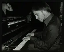 Michael Garrick playing the piano at The Bell, Codicote, Hertfordshire, 28 October 1980. Creator: Denis Williams