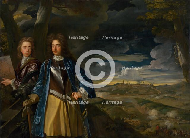Michael Richards (1673-1721) and John Richards (1669-1709) at the Siege of Belgrade in 1690, 1700. Creator: Closterman, John (1660-1711).