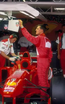 Michael Schumacher with Ferrari, British Grand Prix, Silverstone, Northamptonshire, 1997