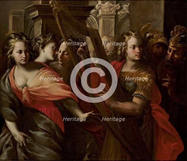 Michal Helps David Escape from Saul, c1650. Creator: Rossi, Nunzio (1626-1651).