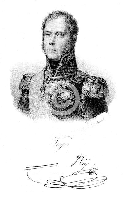Michel Ney (1769-1815), One of Napoleon's marshals at Waterloo. Artist: Unknown