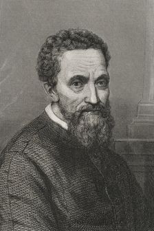 Michelangelo, (Michelangelo Buonarroti), Italian Renaissance painter, architect and sculptor, 1856. Creator: Charles Geoffroy