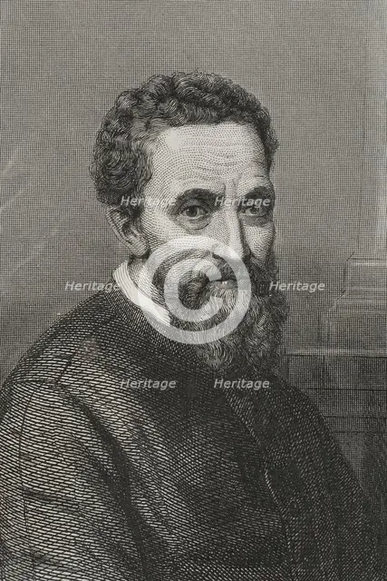 Michelangelo, (Michelangelo Buonarroti), Italian Renaissance painter, architect and sculptor, 1856.  Creator: Charles Geoffroy.