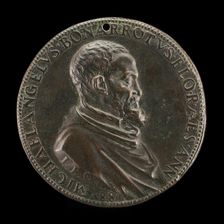 Michelangelo Buonarroti, 1475-1564, Florentine Artist [obverse], c. 1561. Creator: Leone Leoni