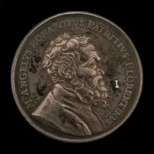 Michelangelo Buonarroti, 1475-1564, Italian Artist (obverse), 1673. Creator: Gérard-Léonard Hérard