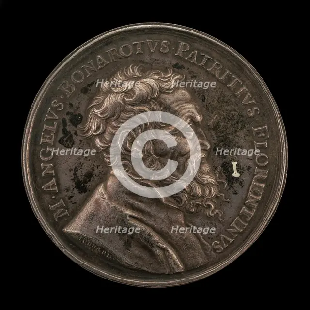 Michelangelo Buonarroti, 1475-1564, Italian Artist (obverse), 1673. Creator: Gérard-Léonard Hérard.