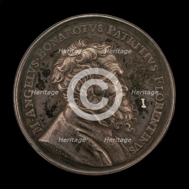 Michelangelo Buonarroti, 1475-1564, Italian Artist (obverse), 1673. Creator: Gérard-Léonard Hérard.