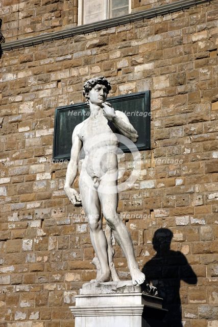 Michelangelo's David, Signoria Square, Florence, Italy. Creator: Samuel Magal.