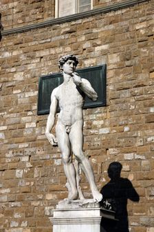 Michelangelo's David, Signoria Square, Florence, Italy. Creator: Samuel Magal