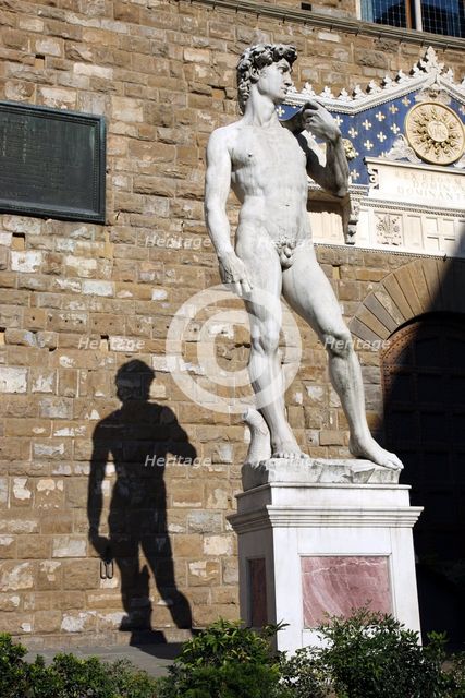 Michelangelo's David, Signoria Square, Florence, Italy. Creator: Samuel Magal.