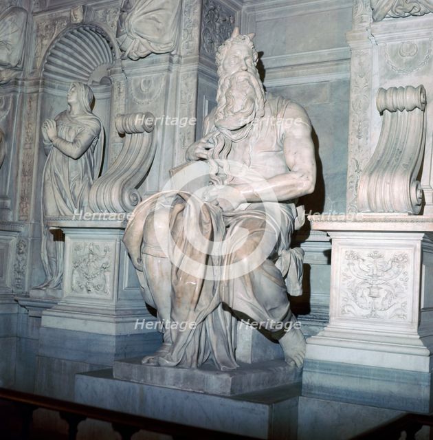 Michelangelo's statue of Moses, 16th century. Artist: Unknown
