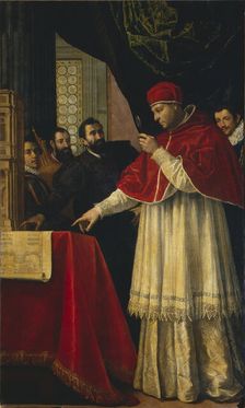 Michelangelo shows Pope Leo X and Cardinal Giulio de Medici (later Pope Clement VII)..., 1618-1619. Creator: Jacopo da Empoli (Chimenti) (1551-1640)