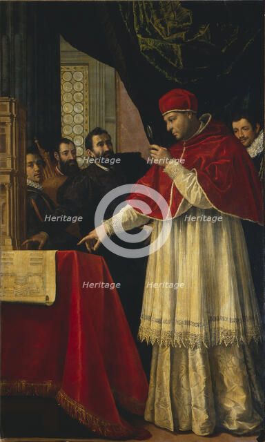 Michelangelo shows Pope Leo X and Cardinal Giulio de' Medici (later Pope Clement VII)..., 1618-1619. Creator: Jacopo da Empoli (Chimenti) (1551-1640).