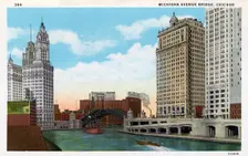 Michigan Avenue Bridge, Chicago, Illinois, USA, 1928