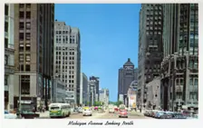 Michigan Avenue looking north, Chicago, Illinois, USA, 1956