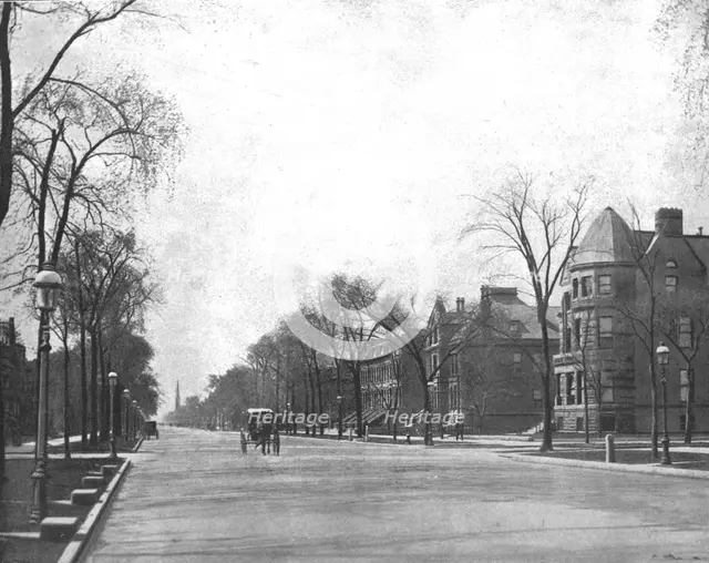Michigan Avenue, looking south, Chicago, Illinois, USA, c1900.  Creator: Unknown.