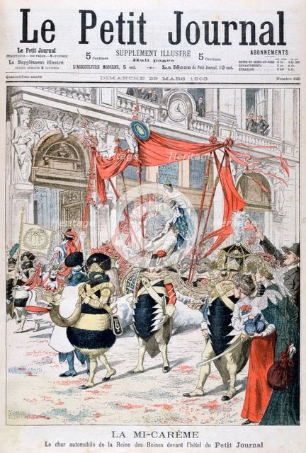 Mid-Lent carnival float of the queen of the queens, 1903. Artist: Unknown