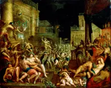 Midas Feast in Honour of Bacchus and Silenus c.16th century. Artist: Lucas van Valckenborch