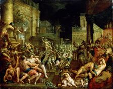 Midas Feast in Honour of Bacchus and Silenus c.16th century. Artist: Lucas van Valckenborch