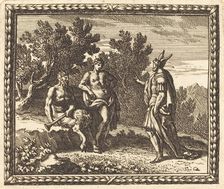 Midas with Apollo and Pan, published 1676. Creator: Jean Lepautre