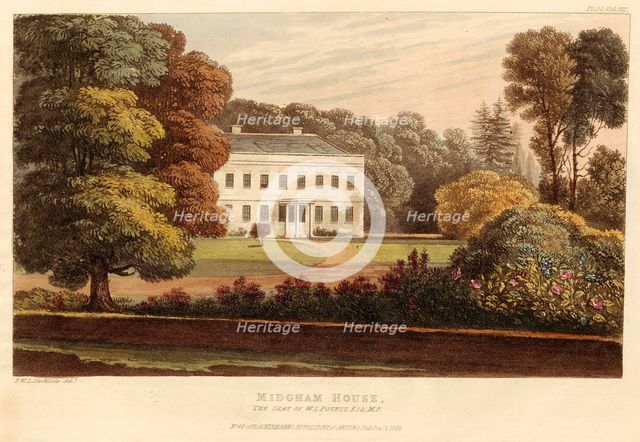 Midgham House, the Seat of W.S. Poyntz, Esq., M.P., pub. 1826. Creator: English School (19th Century).