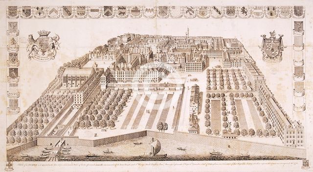 Middle and Inner Temple, London, 1671. Artist: Anon