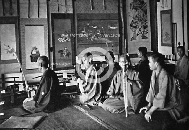 Middle class Japanese swords at an exhibition, 1902. Artist: Prince Alexander Gagarine.