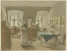 Middle-class living room, 1861. Creator: Angilbert Gobel