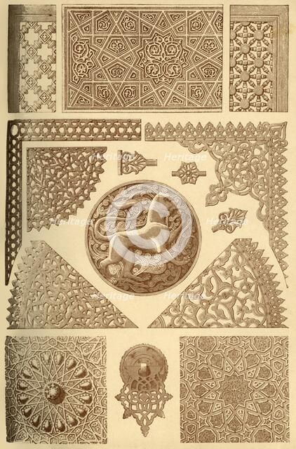 Middle eastern wood and metalwork, (1898). Creator: Unknown.