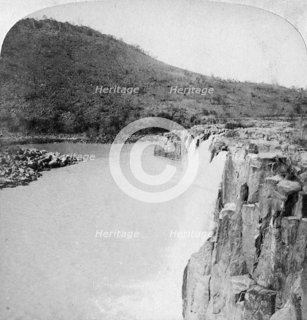Middle Falls of the Tugela River from a Boer laager, near Colenso, South Africa, 2nd Boer War, 1901. Artist: Underwood & Underwood