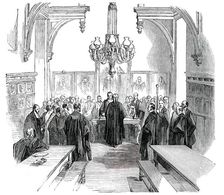 Middle Temple Hall - Mr. Serjeant Miller's Farewell, 1850. Creator: Unknown