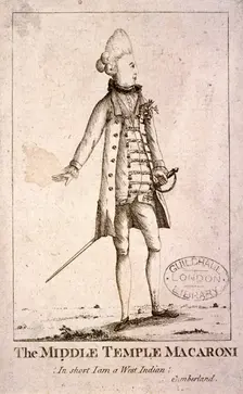 Middle Temple Macaroni c1772. Artist: Anon